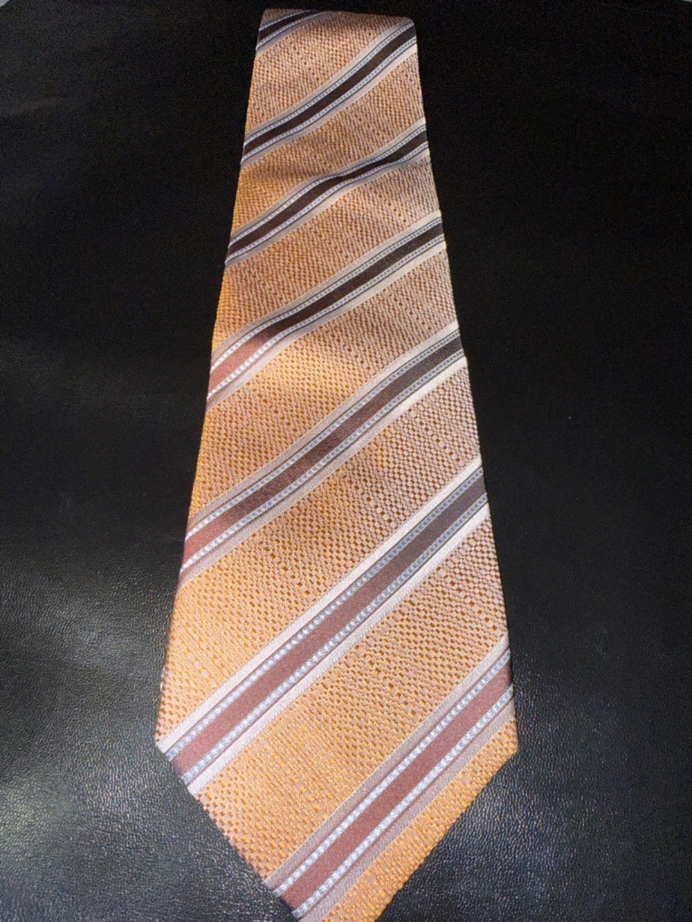 U.S. Polo Assn. Orange and Brown Striped Tie